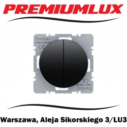 Berker R.1 R.3 R.8 Włącznik podwójny świecznikowy czarny okrągły Warszawa Aleja Sikorskiego 3 LU3 Bartycka